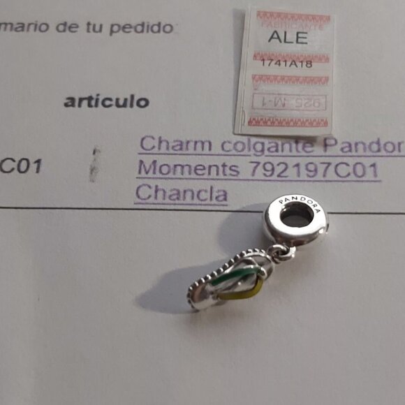 Authentic PANDORA Sterling Silver *Country Edition* Flip-flop Dangle 792197C01 - Picture 3 of 14